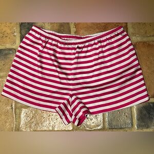 Pink and White Striped Shorts
